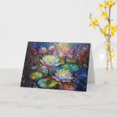雪の中に咲く上品な蓮の花 カード (黄色い花)