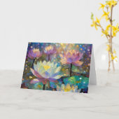 雪の中に咲く上品な蓮の花 カード (黄色い花)