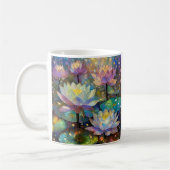 雪の中に咲く上品な蓮の花 コーヒーマグカップ (左)