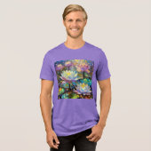 雪の中に咲く上品な蓮の花 トライブレンドＴシャツ (正面全面)