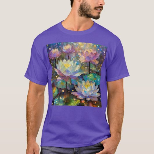 雪の中に咲く上品な蓮の花 Tシャツ (正面)