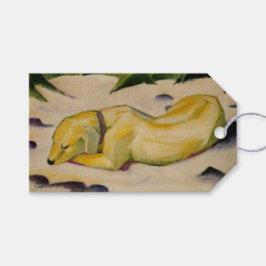 雪の中に横たわる犬(by Franz Marc) ギフトタグ