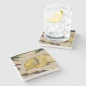 雪の中に横たわる犬(by Franz Marc) ストーンコースター (横)