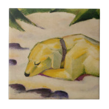 雪の中に横たわる犬(by Franz Marc)