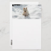 雪の中に白いウェスティードインスノスティチュエーション紙 便箋 (正面/裏面)