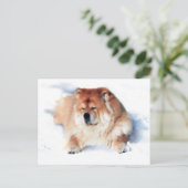 雪の中に置くクロエHEARTdogはがき ポストカード (スタンド正面)