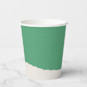 雪の中に茶色の女性の鹿パインツリーミントグリーン 紙コップ (裏面)