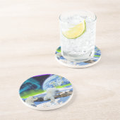 雪の中に遊3極熊の子牛 – Earth Day Art コースター (側面)