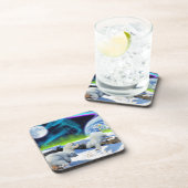 雪の中に遊3極熊の子牛 – Earth Day Art コースター (右側)