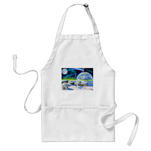 雪の中に遊3極熊の子牛 – Earth Day Art スタンダードエプロン (正面)