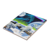 雪の中に遊3極熊の子牛 – Earth Day Art タイル (側面)