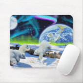 雪の中に遊3極熊の子牛 – Earth Day Art マウスパッド (マウス)