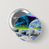 雪の中に遊3極熊の子牛 – Earth Day Art 缶バッジ (正面&裏面)