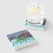 雪の中に閉じ込められる ストーンコースター (横)