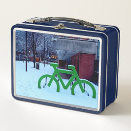 雪の中に閉じ込められる メタルランチボックス
