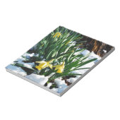 雪の中に黄色の水仙の花 ノートパッド (回転)