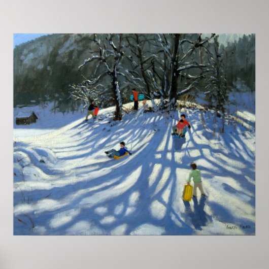 雪の中のおもしろいMorzineフランス ポスター (正面)