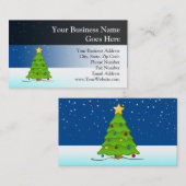 雪の中のかわいいクリスマスツリー 名刺 (正面/裏面)