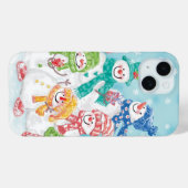 雪の中のかわいいクリスマス雪だるまファミリー Case-Mate iPhoneケース (裏面 (横))