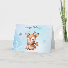 雪の中のかわいい漫画の鹿 カード