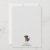 雪の中のかわいい犬ストッキング サンキューカード (裏面)