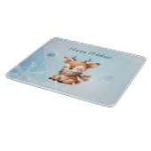 雪の中のかわいい鹿 カッティングボード (角)