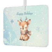 雪の中のかわいい鹿 カーエアーフレッシュナー (左)