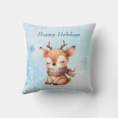 雪の中のかわいい鹿 クッション (裏面)