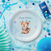 雪の中のかわいい鹿 ペーパープレート (パーティー)
