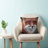 雪の中のふわふわ赤キツネの美しさ クッション (椅子)