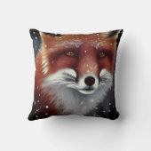 雪の中のふわふわ赤キツネの美しさ クッション (裏面)