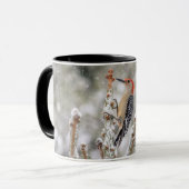 雪の中のアカゲラ マグカップ (正面左)