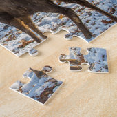 雪の中のアカシカ ジグソーパズル (側面)