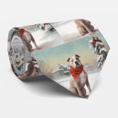 雪の中のアメリカの（犬）スタッフォード犬 ネクタイ (ロール)