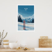 雪の中のアルタユタスキー印刷 - 風景スキーリゾート ポスター (キッチン)