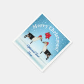 雪の中のアルパイン乳製品ヤギのクリスマス スタンダードカクテルナプキン (角)