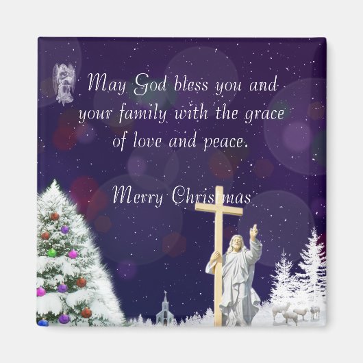 雪の中のイエス マグネット (正面)