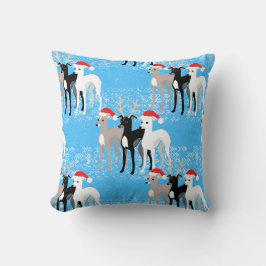 雪の中のイタリアンクリスマスのイギー・グレイハウンズ クッション