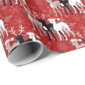 雪の中のイタリアンクリスマスのイギー・グレイハウンズ ラッピングペーパー (ロールコーナー)