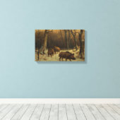 雪の中のイノシシ(Rosa Bonheur) キャンバスプリント (インサイチュ (ウッドフロア))