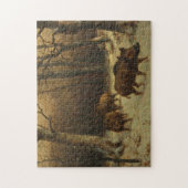 雪の中のイノシシ(Rosa Bonheur) ジグソーパズル (縦)