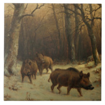雪の中のイノシシ(Rosa Bonheur)