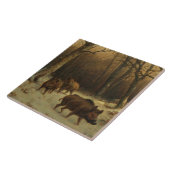 雪の中のイノシシ(Rosa Bonheur) タイル (側面)