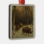 雪の中のイノシシ(Rosa Bonheur) メタルオーナメント (右)