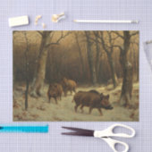 雪の中のイノシシ(Rosa Bonheur) 薄葉紙 (クラフト)