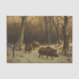 雪の中のイノシシ(Rosa Bonheur) 薄葉紙