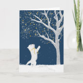 雪の中のウェスティーアップと木 シーズンカード (正面)