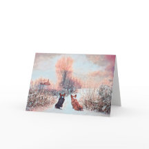 雪の中のウェルシュのコーギ二匹