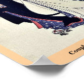 雪の中のカップルのスズキ、春信 ポスター (角)