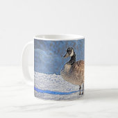 雪の中のカナダのガチョウ コーヒーマグカップ (正面左)
